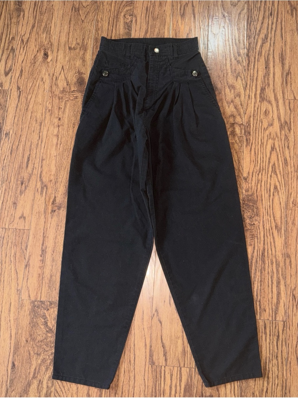 Baio-Dodece Parachute Womens Black Pants Size 9/10 Made Indonesia Vintage 80’s
